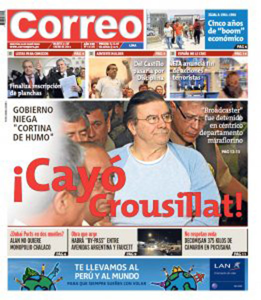 Portada de los diarios de Lima, 11 de enero de 2011