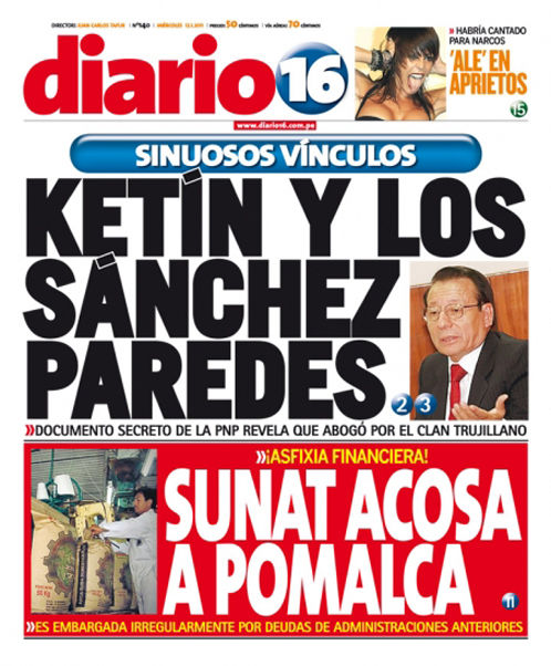 Portada de los diarios de Lima, 12 de enero de 2011