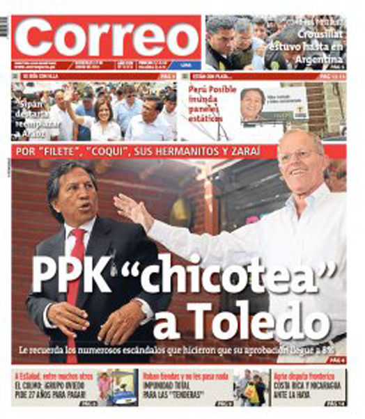 Portada de los diarios de Lima, 12 de enero de 2011