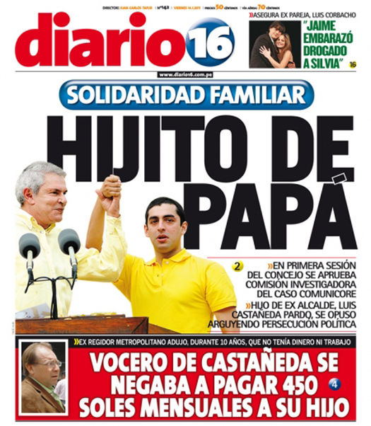 Portada de los diarios de Lima, 14 de enero de 2011