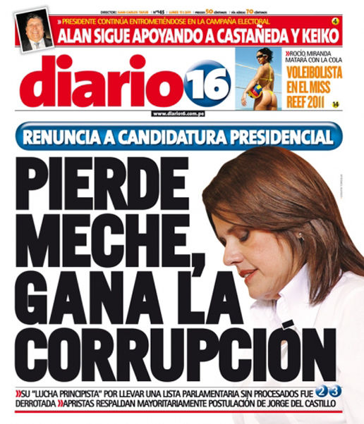 Portada de los diarios de Lima, 17 de enero de 2011