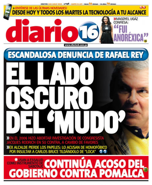 Portada de los diarios de Lima, 18 de enero de 2011