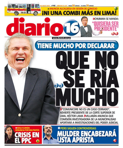 Portada de los diarios de Lima, 19 de enero de 2011