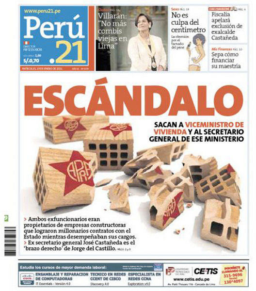 Portada de los diarios de Lima, 19 de enero de 2011