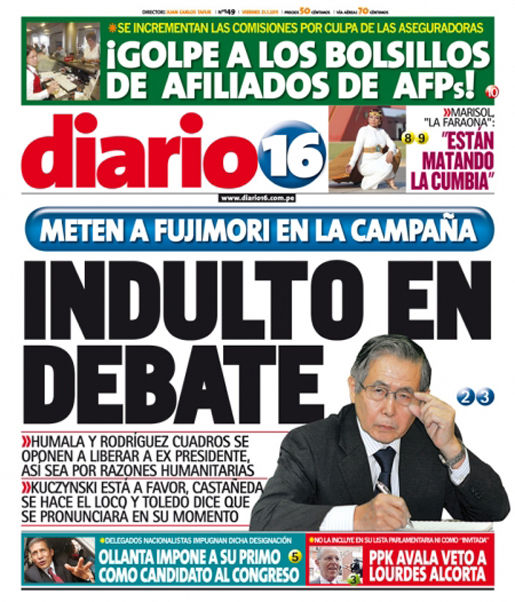 Portada de los diarios de Lima, 21 de enero de 2011