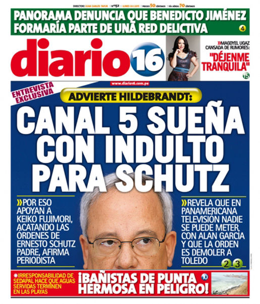 Portada de los diarios de Lima, 24 de enero de 2011