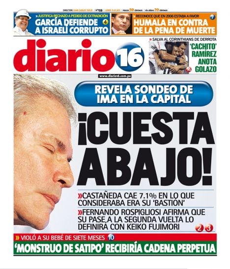 Portada de los diarios de Lima, 31 de enero de 2011