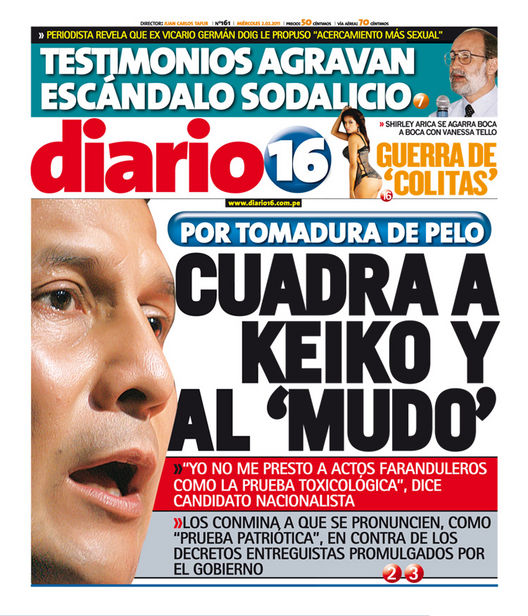 Portada de los diarios de Lima, 02 de febrero de 2011