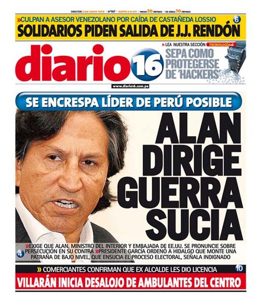 Portada de los diarios de Lima, 08 de febrero de 2011