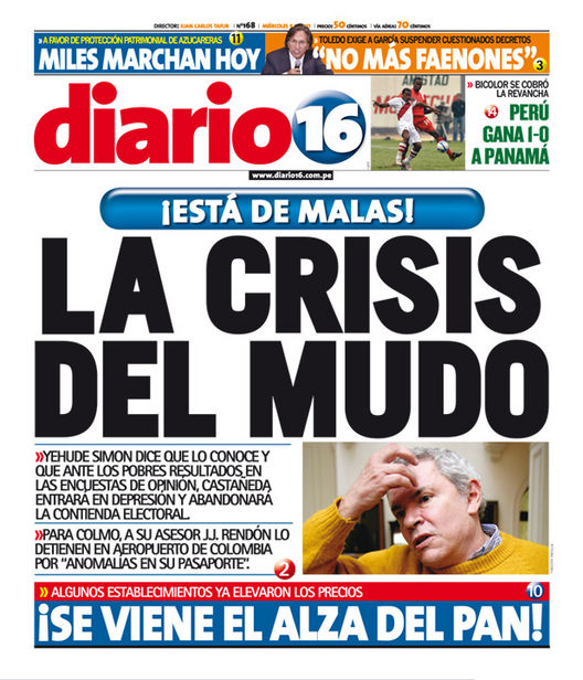 Portada de los diarios de Lima, 09 de febrero de 2011