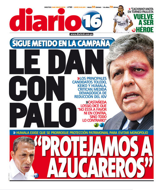 Portada de los diarios de Lima, 10 de febrero de 2011
