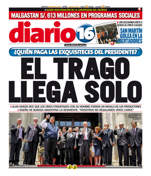 Portada de los diarios de Lima, 17 de febrero de 2011