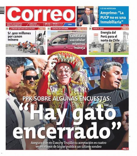 Portada de los diarios de Lima, 28 de febrero de 2011