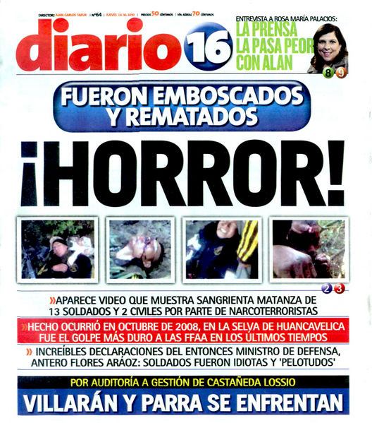 Portada de los diarios de Lima, 28 Octubre 2010