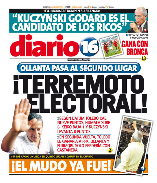 Portada de los diarios de Lima, 21 de Marzo de 2011