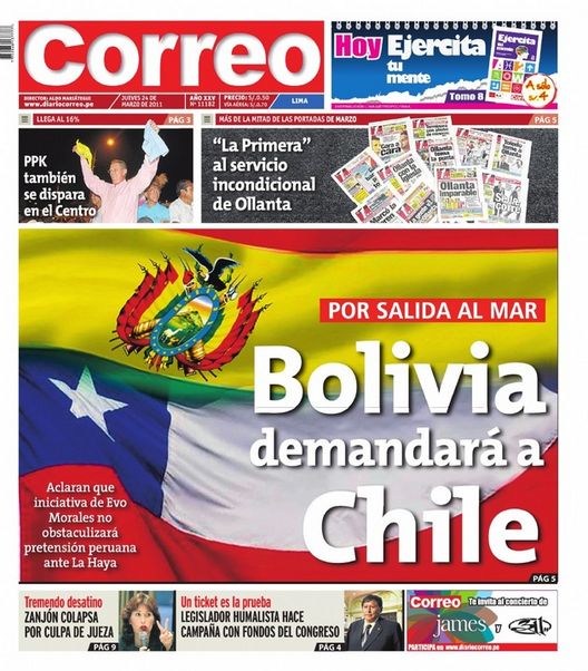 Portada de los diarios de Lima, 24 de Marzo de 2011