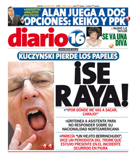 Portada de los diarios de Lima, 24 de Marzo de 2011