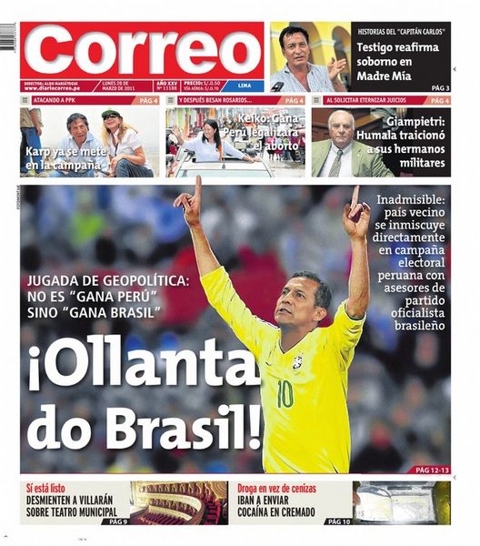 Portada de los diarios de Lima, 28 de Marzo de 2011