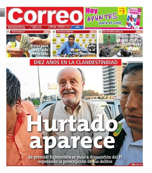 Portada de los diarios de Lima, 14 de Abril de 2011