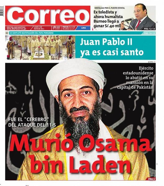 Portada de los diarios de Lima, 02 de Mayo de 2011