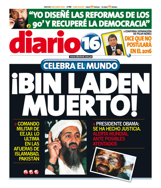 Portada de los diarios de Lima, 02 de Mayo de 2011