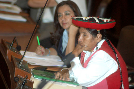 Congresista Hilaria Supa, en la Comisión de Educación del congreso