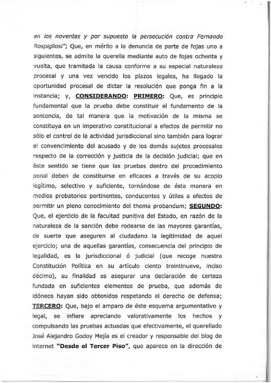 Blogger peruano José Alejandro Godoy es condenado a 3 años de prisión: Texto de la condena