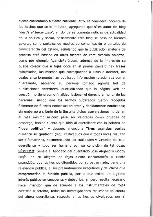 Blogger peruano José Alejandro Godoy es condenado a 3 años de prisión: Texto de la condena