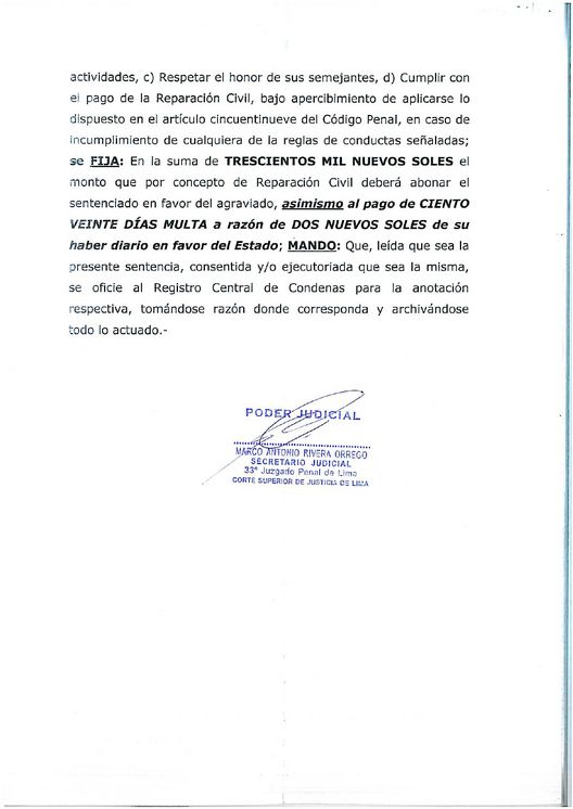 Blogger peruano José Alejandro Godoy es condenado a 3 años de prisión: Texto de la condena