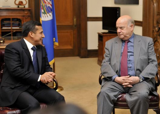 Ollanta Humala, sostuvo una reunión con el secretario general de la OEA, José Miguel Insulza.