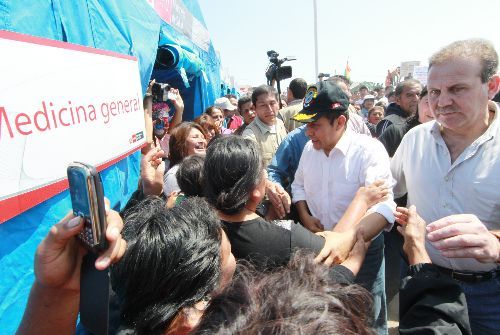 Presidente Ollanta Humala,en el  hospital San Juan de Dios,en Pisco