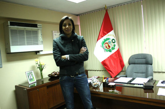 La congresista  Leyla Chihuan en su despacho