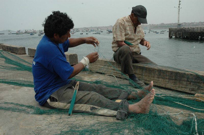 Pescadores trabajan, pero presevando los recursos de nuestro mar, el Mar de Grau