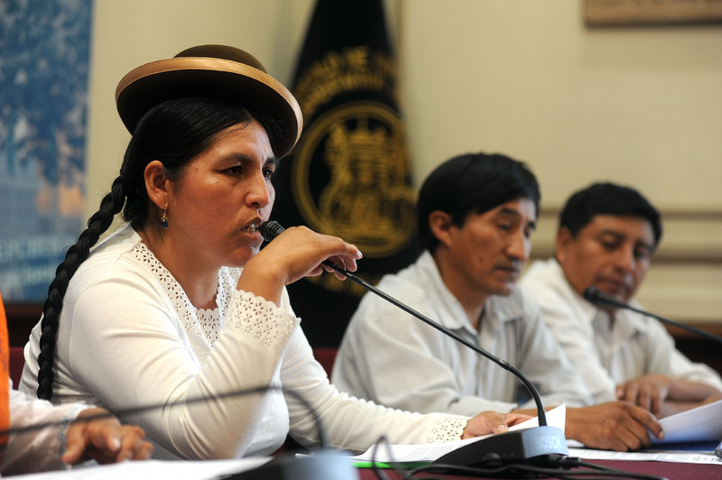 Congresista Claudia Coari Mamani en el Congreso de República