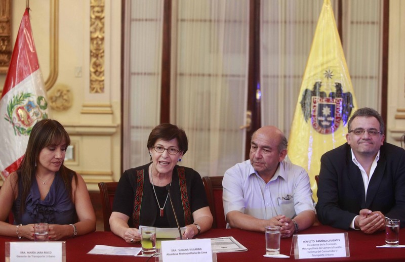 Alcaldesa de Lima, Susana Villarán, habla sobre la entrada en vigencia del Nuevo Reglamento de Transporte Urbano en Lima Metropolitana