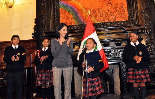 Primera Dama de la Nación, Nadine Heredia, en el Salón Tupac Amaru del Palacio de Gobierno