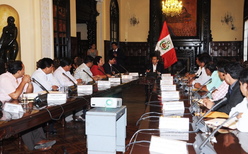 Presidente Ollanta Humala se reunió con representantes del Vrae en Palacio de Gobierno