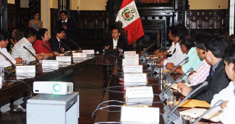Presidente Ollanta Humala se reunió con representantes del Vrae en Palacio de Gobierno
