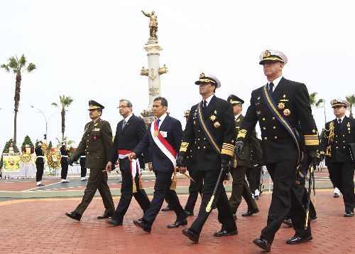 Presidente de la República, Ollanta Humala, en los distritos de Chorrillos y la Punta en el aniversario de Grau