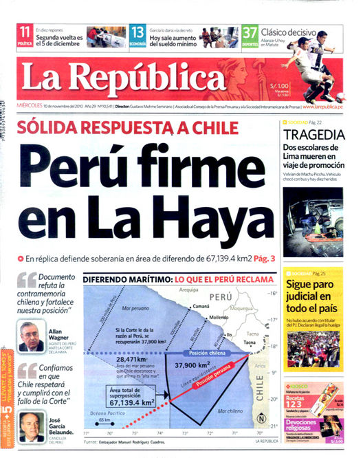 Portada de los diarios de Lima, 10 de noviembre de 2010