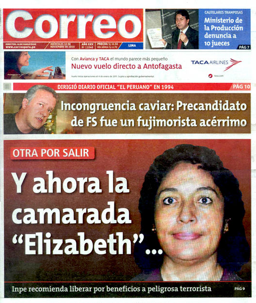 Portada de los diarios de Lima, 10 de noviembre de 2010