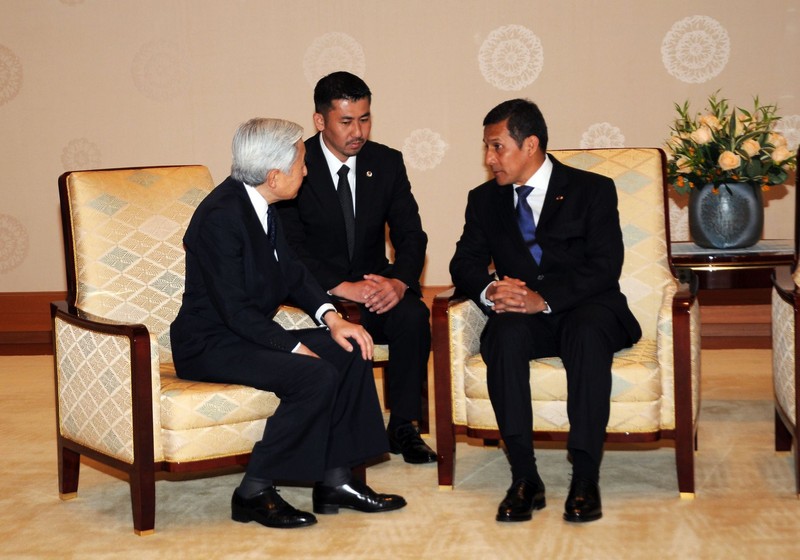 Presidente de la Republica Ollanta Humala Tasso en audiencia especial con el Emperador Akihito, en el Palacio Imperial de Japón