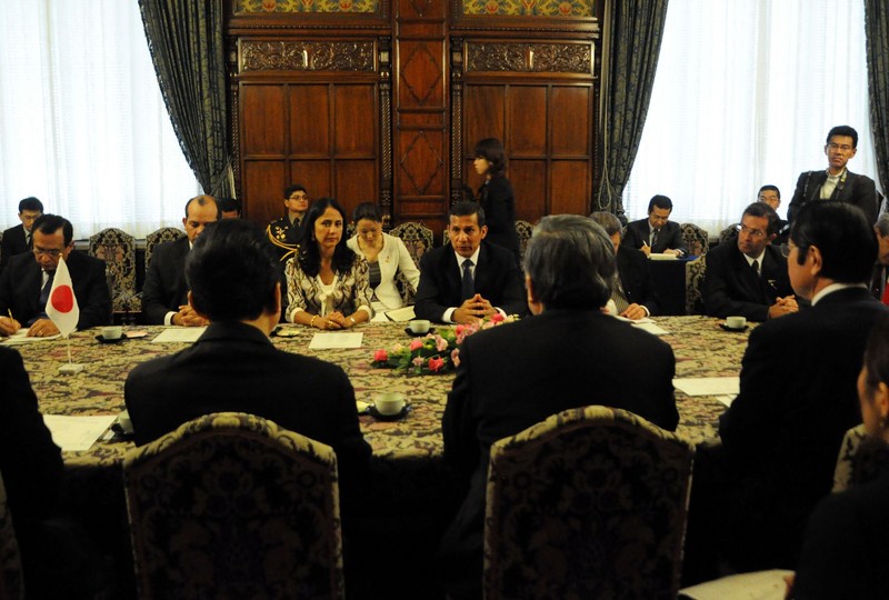 Presidente de la Republica Ollanta Humala Tasso en audiencia especial con el Emperador Akihito, en el Palacio Imperial de Japón