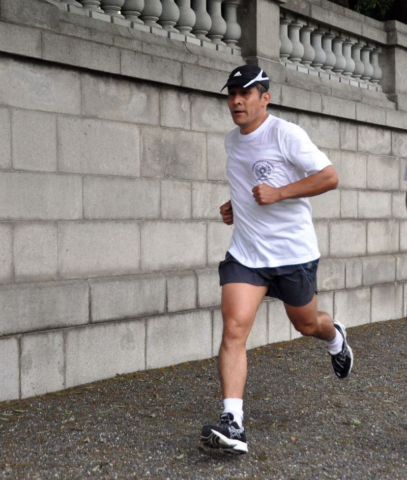 Presidente Ollanta Humala trota en los alrededores de Palacio de Akasaka en Japón