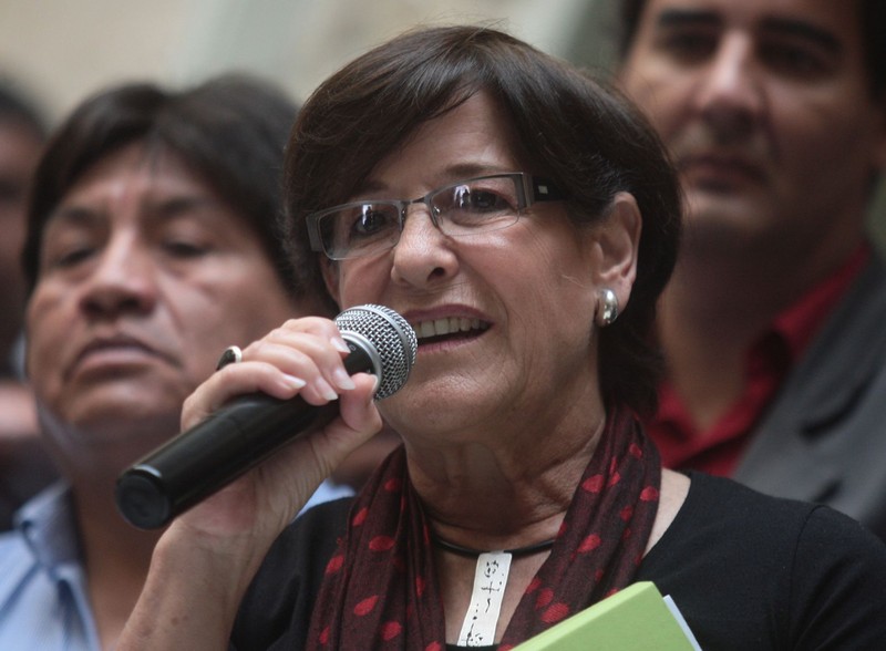 Alcaldesa Susana Villarán, ofreció conferencia de prensa junto a representantes del gremios de transportistas