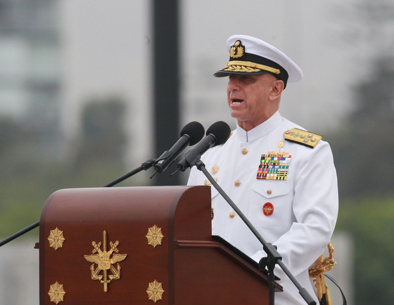 Nuevo Jefe del Comando Conjunto de las Fuerzas Armadas, Almirante José Ernesto Cueto, en ceremonia de reconocimiento