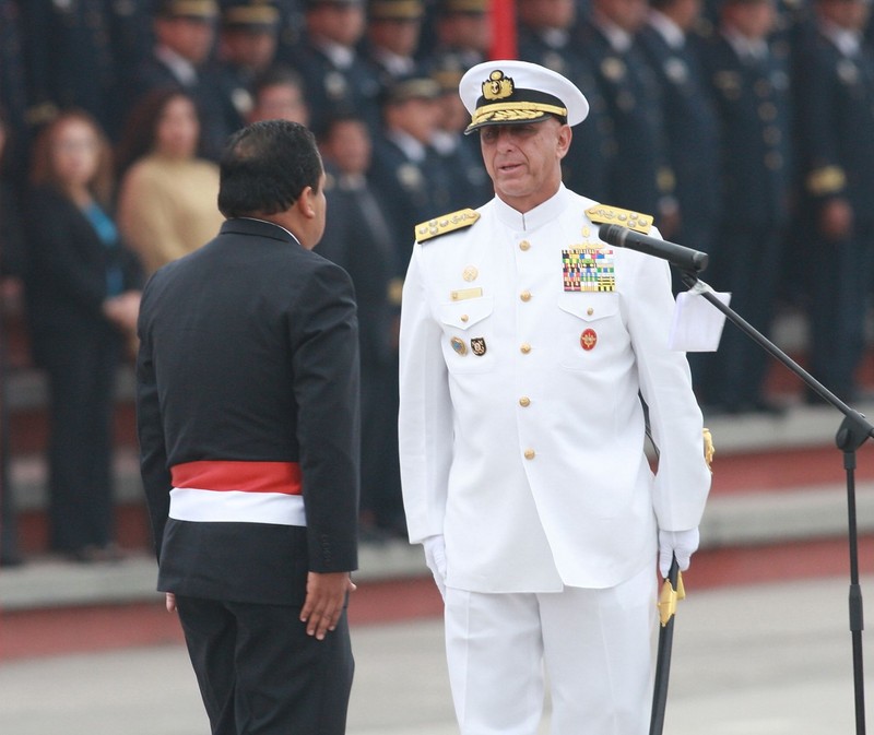 Nuevo Jefe del Comando Conjunto de las Fuerzas Armadas, Almirante José Ernesto Cueto, en ceremonia de reconocimiento