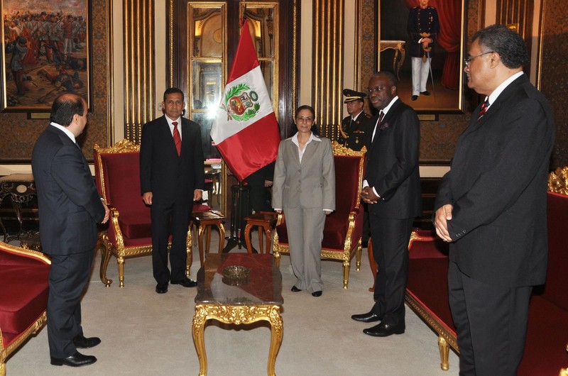 Presidente Ollanta Humala recibió cartas credenciales de embajadores de Nicaragua, San Marino, Angola y Fiji