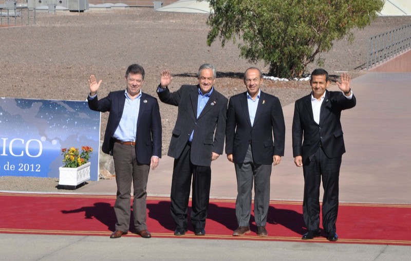Presidente Ollanta Humala, en la firma del acuerdo marco de la Alianza del Pacífico, en la Región chilena de Antofagasta