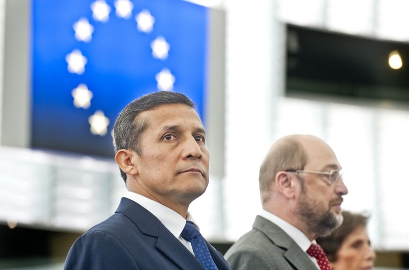 Presidente Ollanta Humala, expuso esta mañana ante el pleno del Parlamento Europeo, en Estrasburgo, Francia